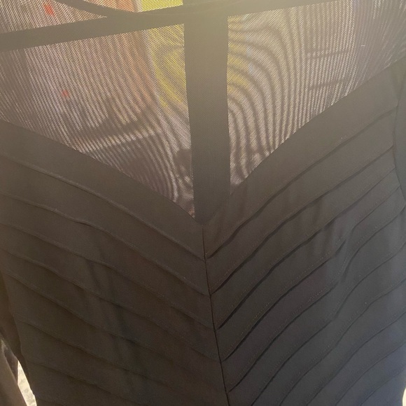 Adrianna Papell Pintucked Illusion Dress In Black - Picture 4 of 9